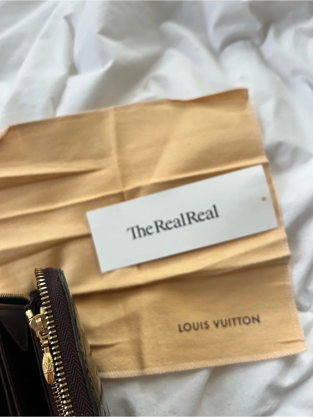 Louis Vuitton Vernis Long Zip Wallet in Brown / Deep Burgundy